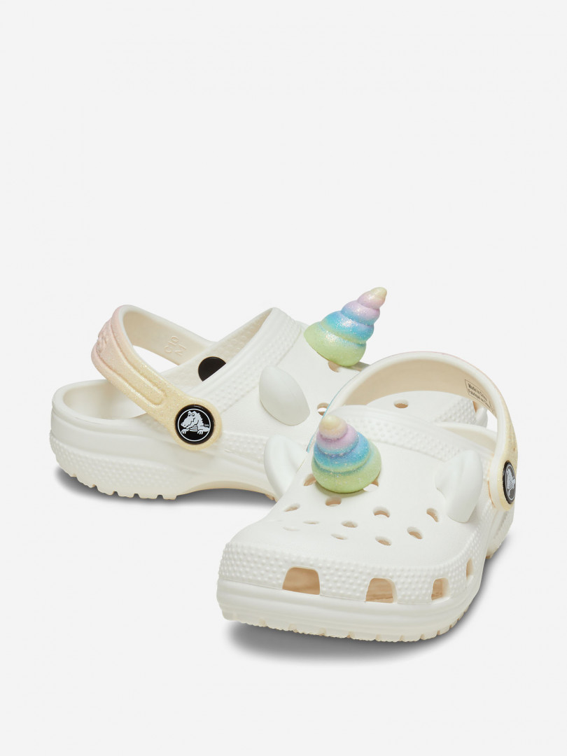 Сабо для девочек Crocs Classic Iam Rainbow Unicorncgt 30556570299 Белый, размер 27,26,25, фото 6