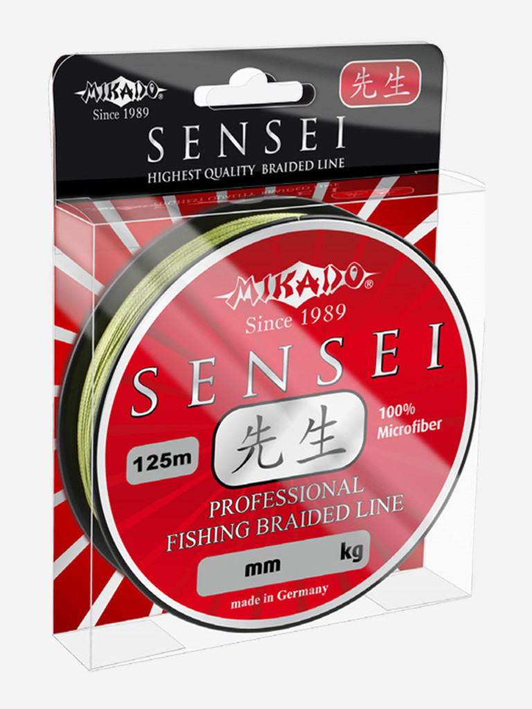 Плетеный шнур Mikado SENSEI 0,28 green (125 м) - 23.20 кг.