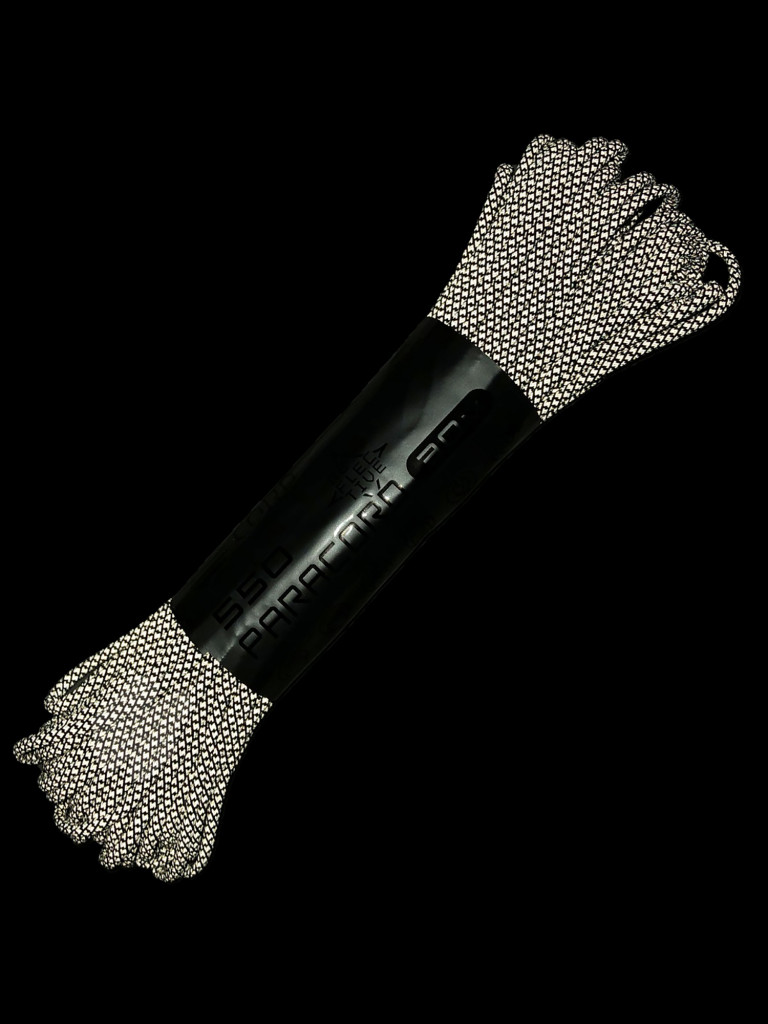 Паракорд 550 CORD nylon 30м SuperReflective (black snake)