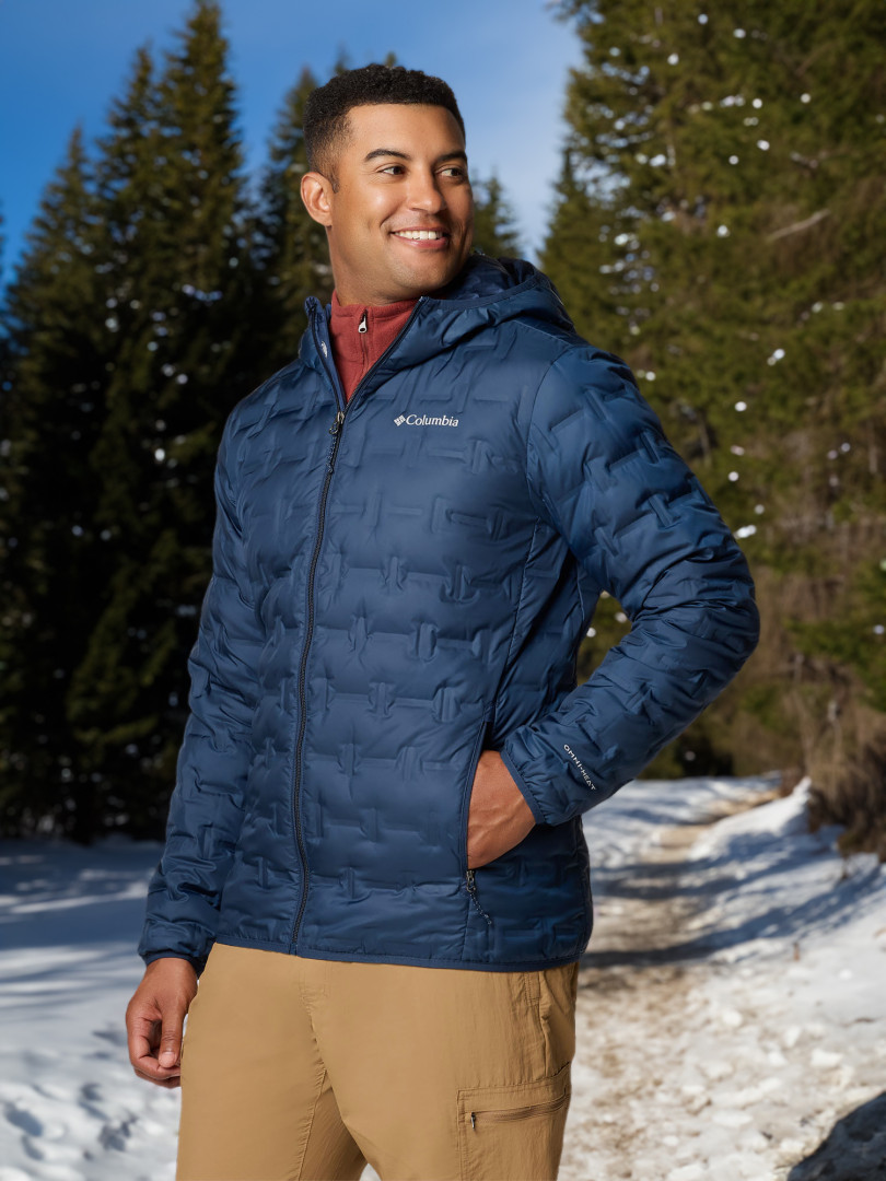 фото Пуховик мужской columbia delta ridge ii down hooded jacket, синий