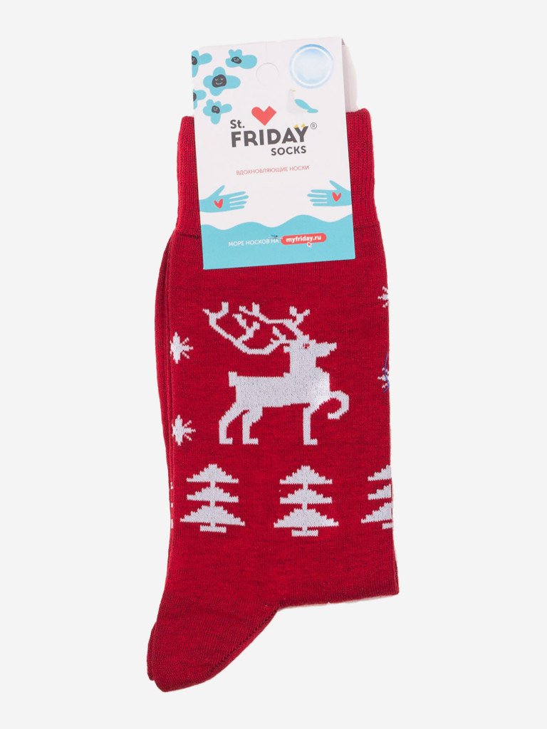 Новогодние носки St.Friday Socks - Красный олень