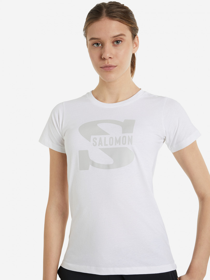 фото Футболка женская salomon outlife big logo, белый