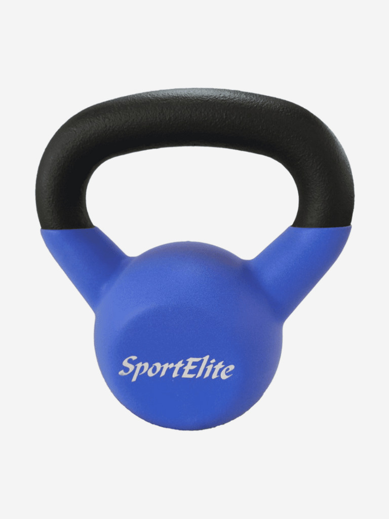 Гиря чугунная обрезиненная Sportlim 8 кг Черно-синяя