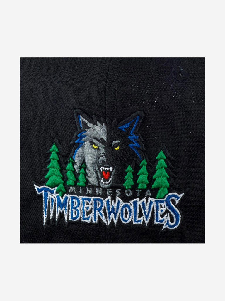 Бейсболка с прямым козырьком MITCHELL NESS 6HSSJS19079-MTIBLCK Minnesota Timberwolves MLB (черный)