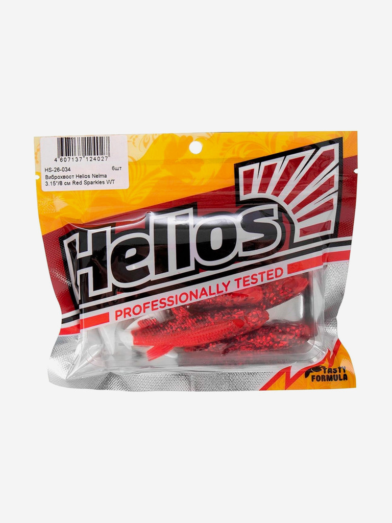 Мягкая приманка Helios Nelma, 3,15" / 8 см, Red Sparkles WT, 6 штук (HS-26-034)