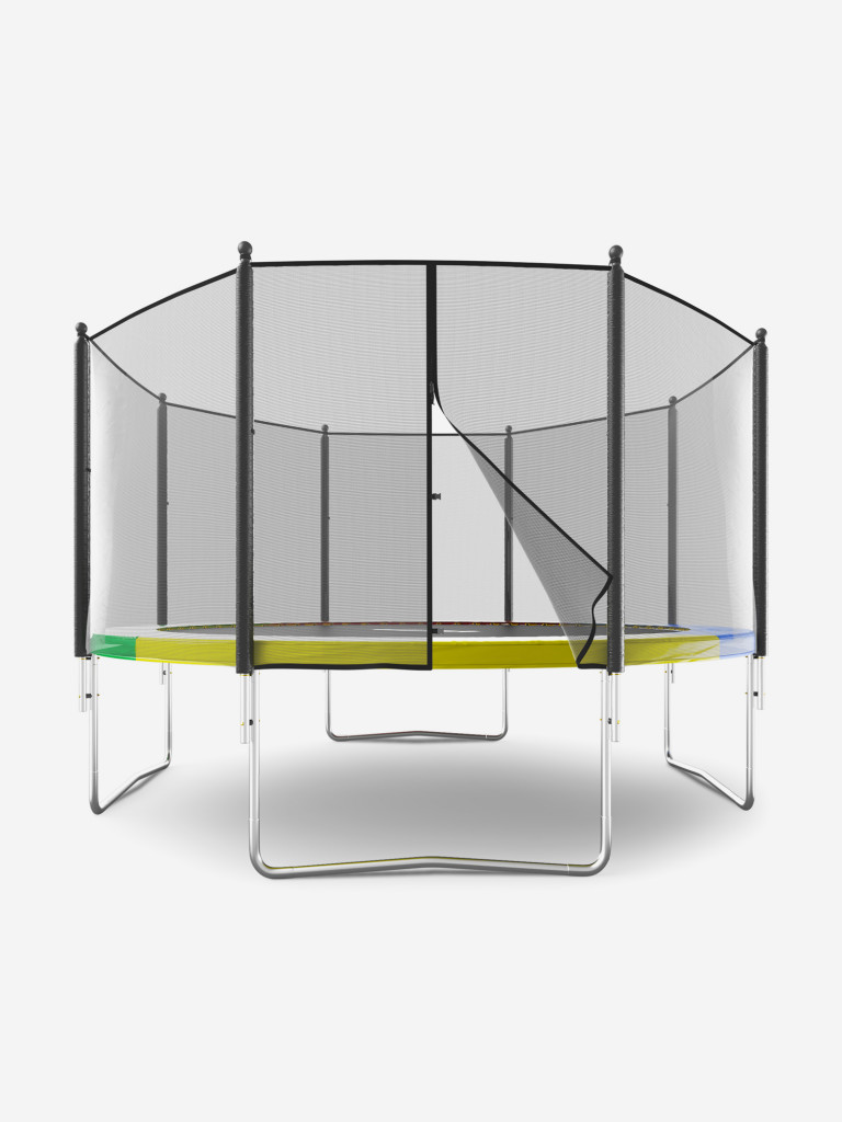 Батут каркасный UNIX Line Simple 12 ft Color с внешней защитной сеткой, общий диаметр 366 см, до 150 кг
