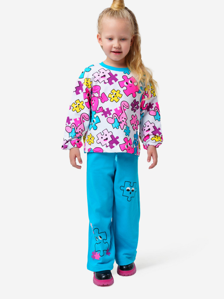 Комплект для девочки: толстовка, брюки PlayToday