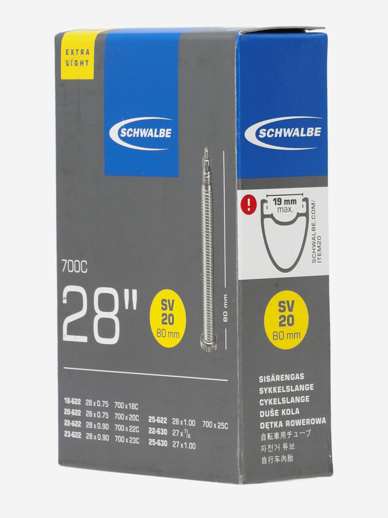 Камера Schwalbe SV20 Extra Light 28'' велониппель