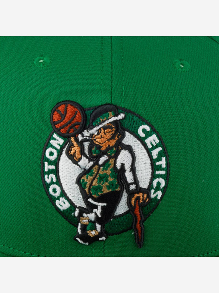 Бейсболка с прямым козырьком MITCHELL NESS HHSS5341-BCEYYPPPGREN Boston Celtics NBA