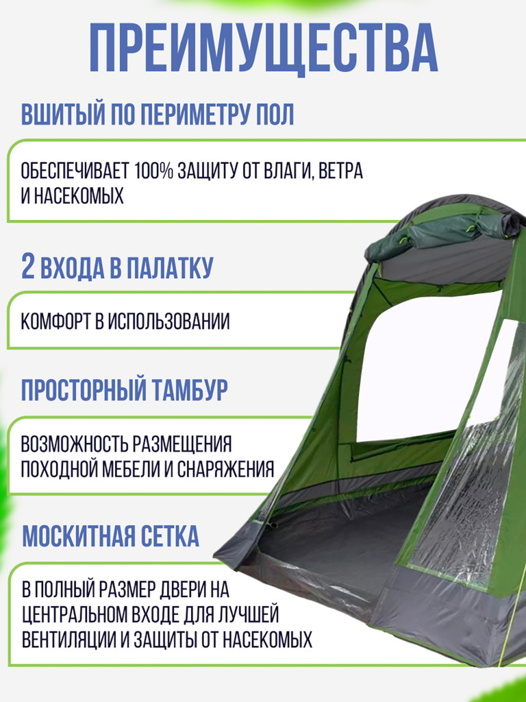 Четырехместная кемпинговая палатка Trek Planet Ankona Lux 4