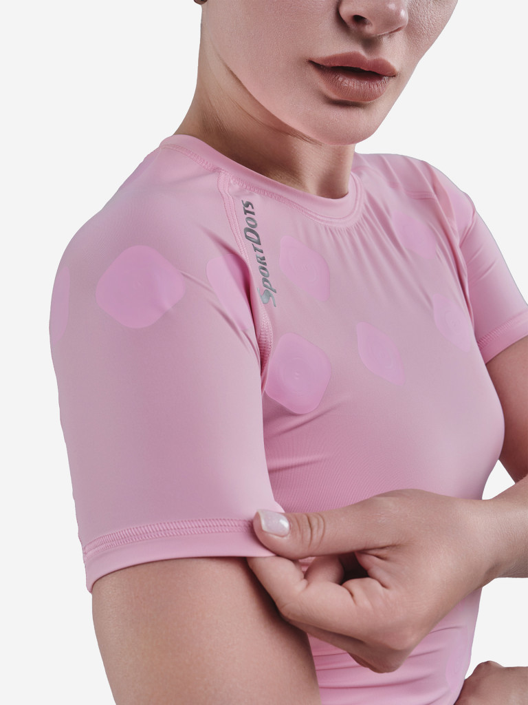 Компрессионная футболка-суппорт спины SportDots, женская,TSH-PN