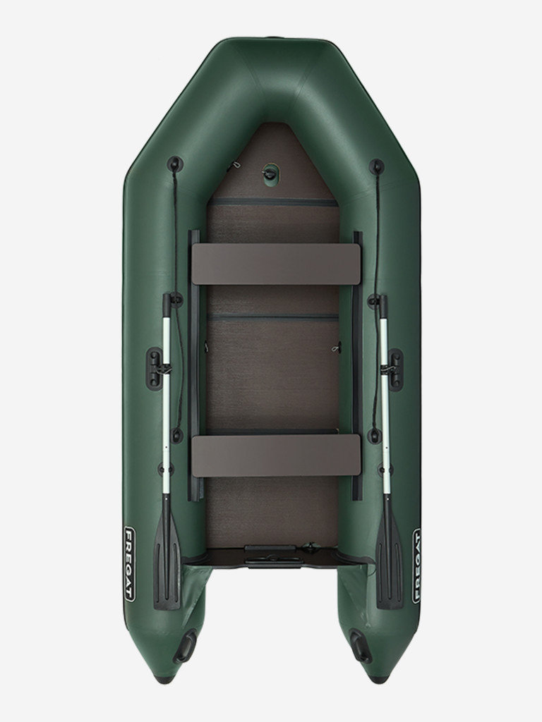 Лодка ПВХ под мотор Фрегат 320 ЕК с килем, сварные швы, зеленая