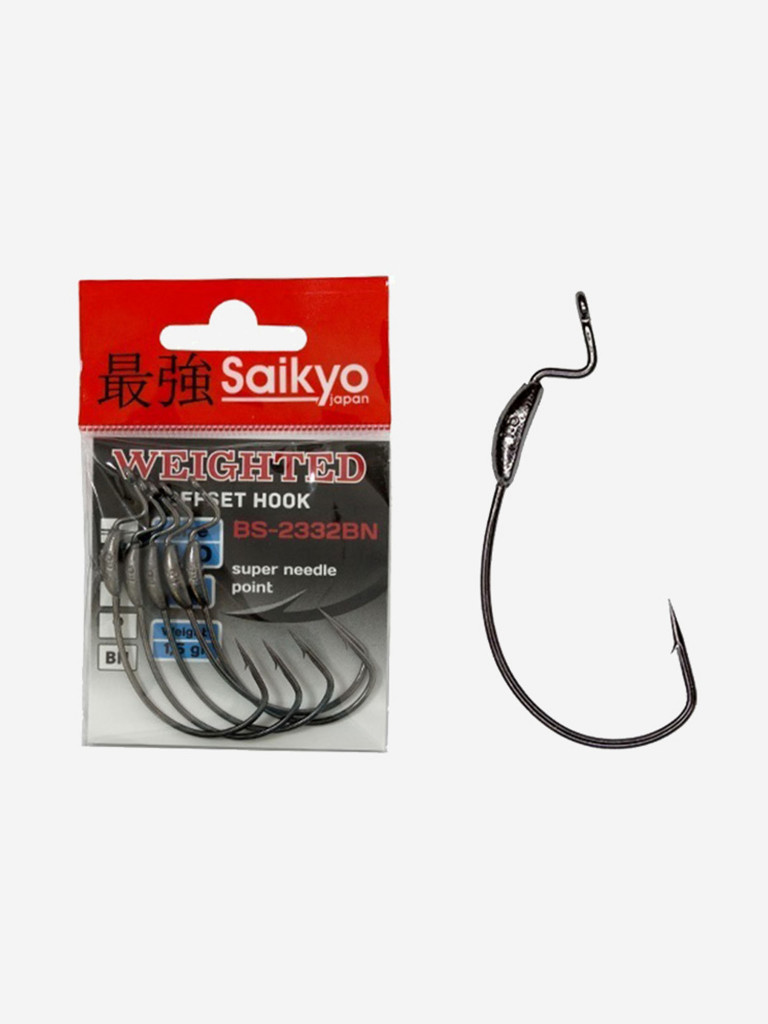 Крючки для рыбалки офсетные Saikyo BS-2332 Weighted BN ( 1 упк. по 5шт.)