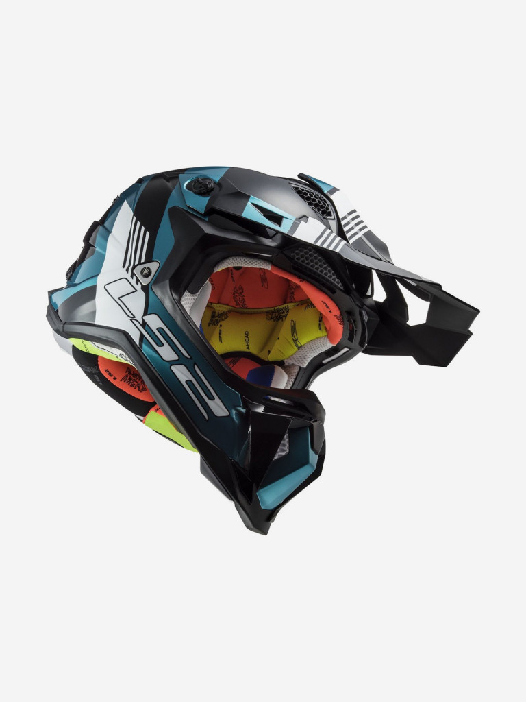 Мотошлем MX700 SUBVERTER EVO MAX LS2 (черно-бирюзовый глянцевый)