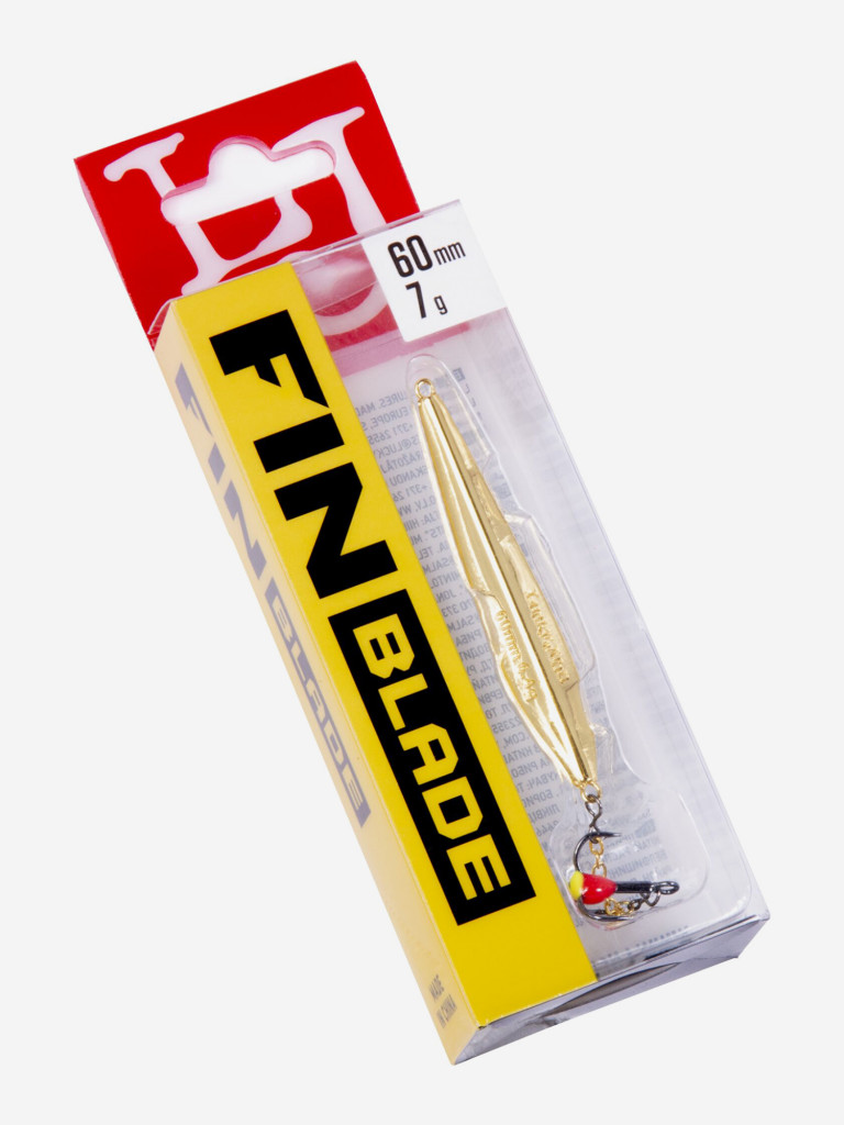 Блесна вертикальная зимняя Lucky John FIN Blade с цепочкой и тройником 60мм G блистер