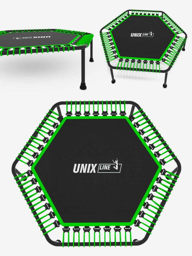 Батут спортивный для фитнеса и джампинга UNIX Line Fitness Lite 125 см, зеленый
