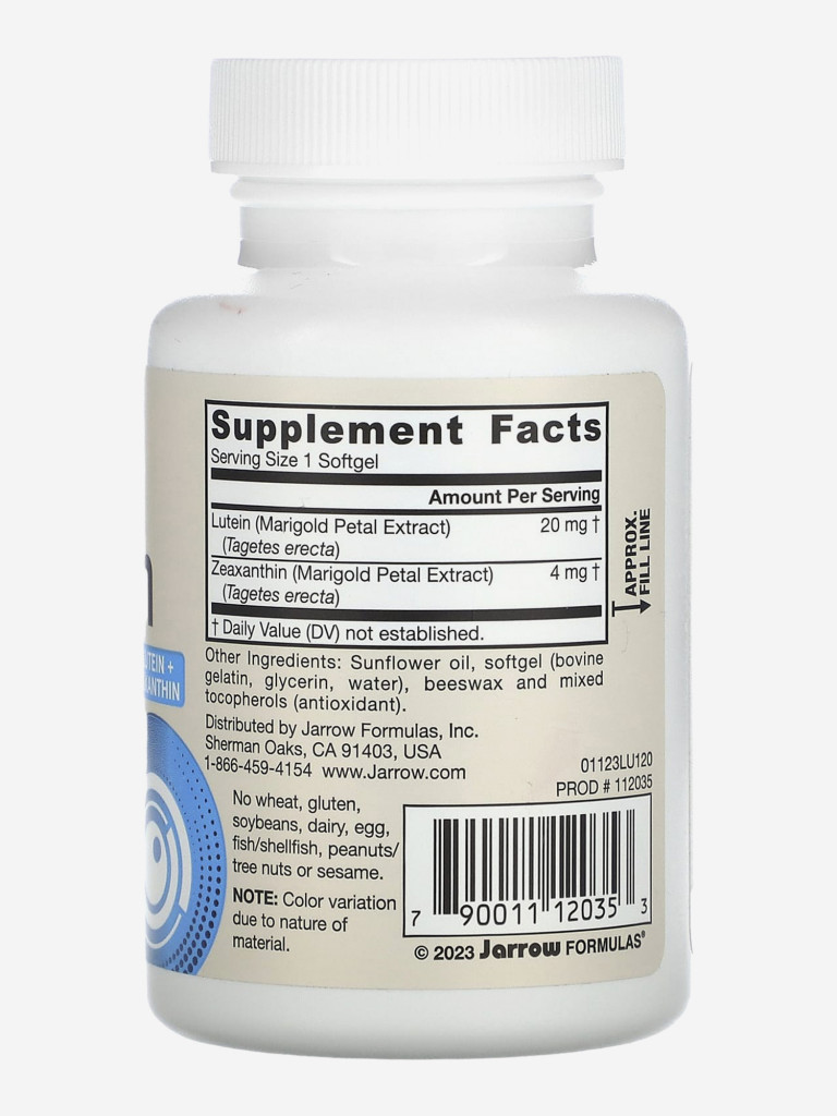БАД Лютеин комплекс для глаз, для зрения, витамины для глаз Jarrow Formulas Lutein, 120 softgels