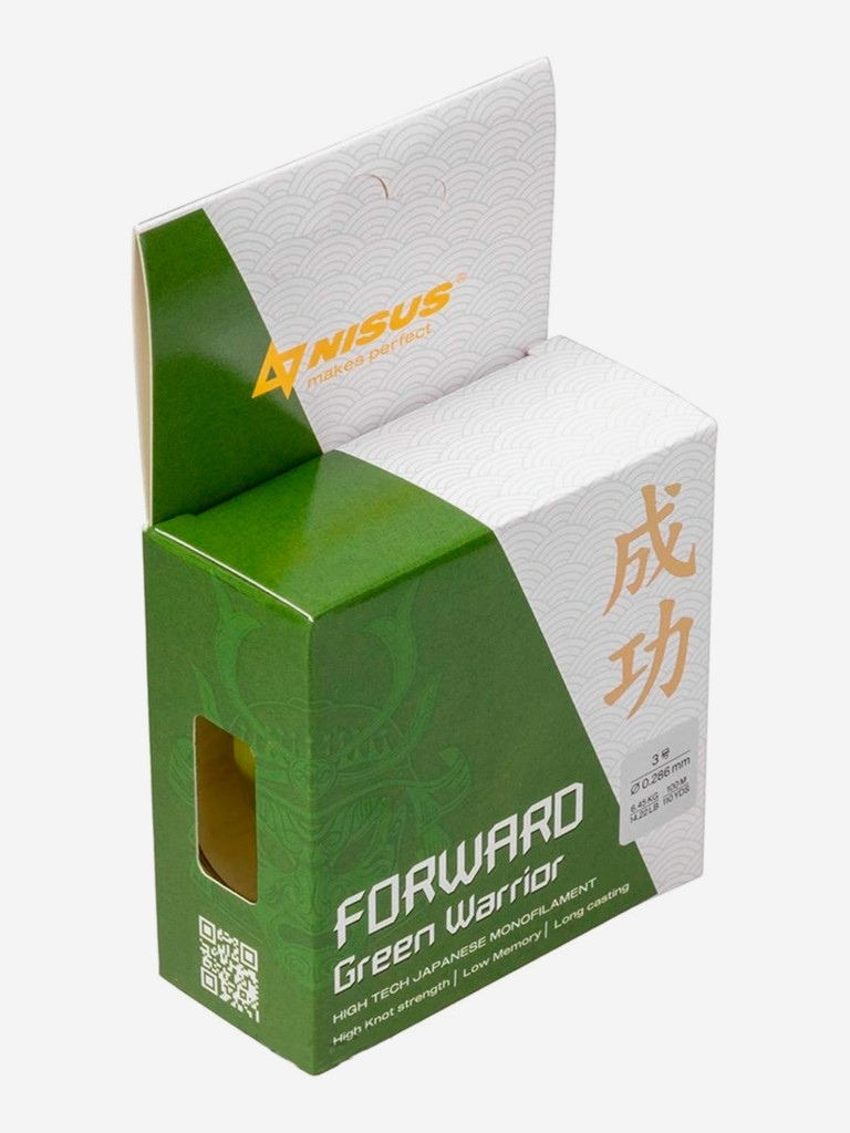 Леска для рыбалки Nisus FORWARD Green Warrior Nylon 0,405mm (N-FGW-0405-100) 10 штук по 100 м