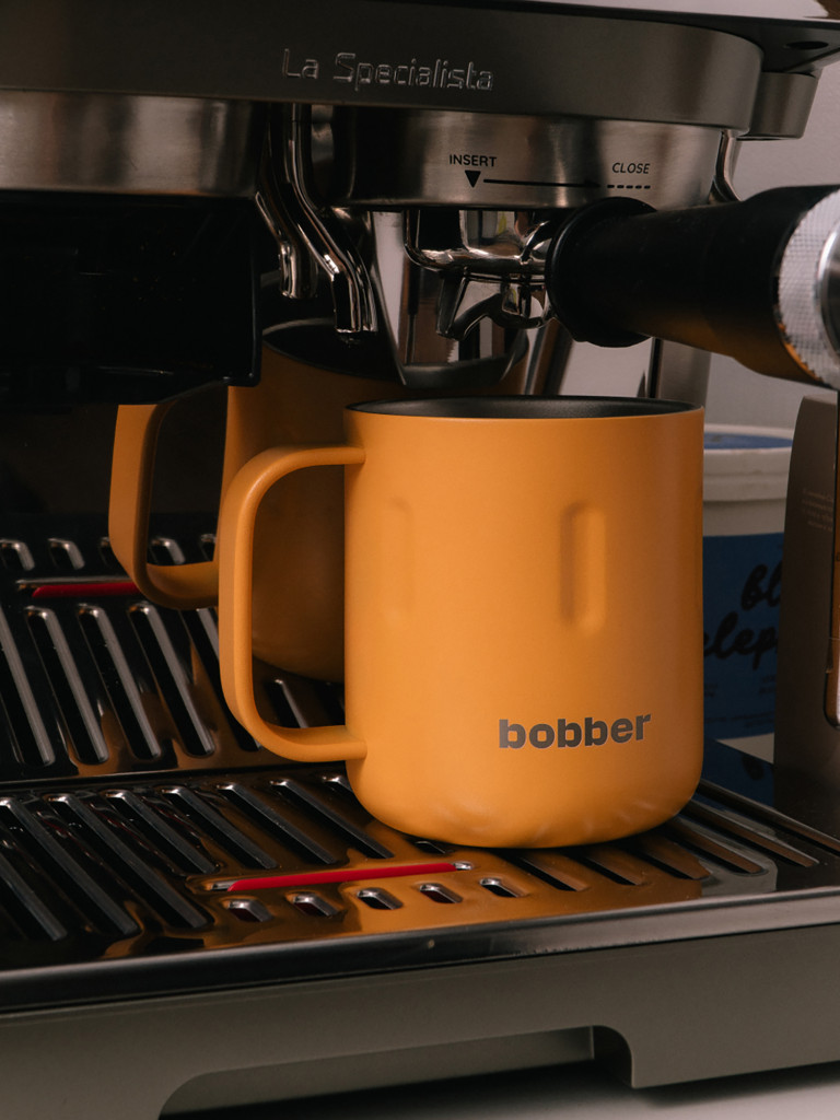 Вакуумная стальная термокружка с крышкой Bobber Mug 300 мл оранжевый тепло до 2 часов
