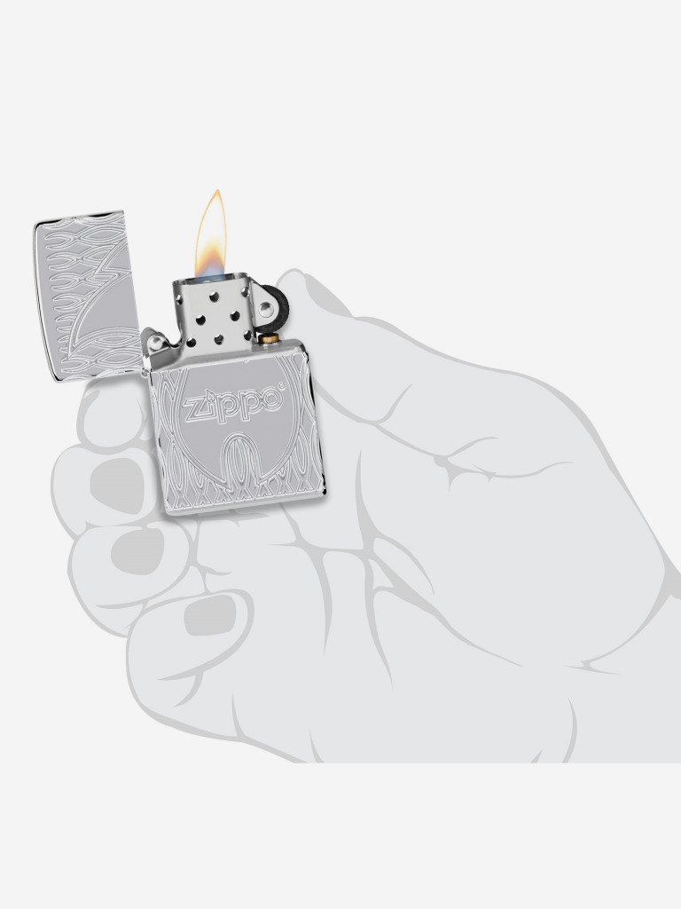 Зажигалка бензиновая ZIPPO 48838 Armor Logo Flame