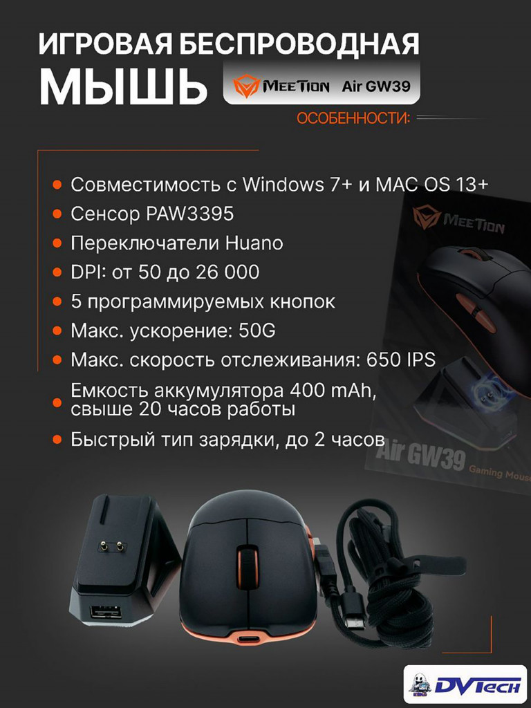Игровая мышь MEETION GW39