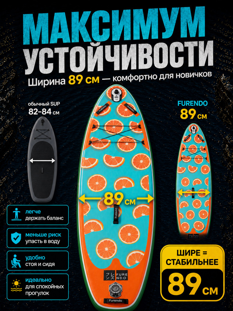 Sup-доска Furendo Tiger 11', 335х89х15 см