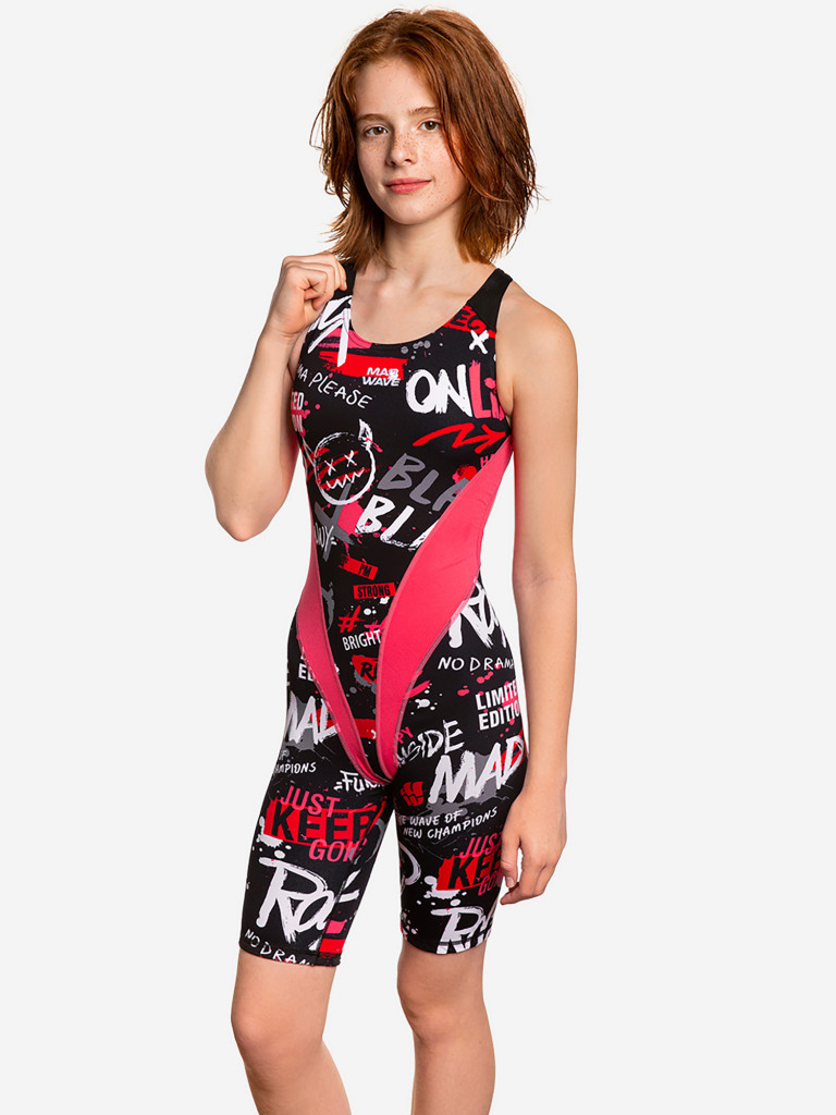 Юниорский купальник спортивный антихлор Mad Wave Kneeskin junior PBT H1