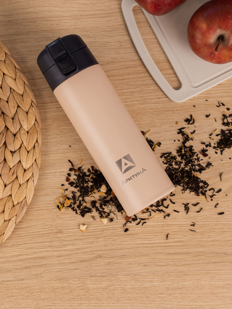 Термокружка вакуумная Арктика, 470 мл, со съемным ситечком, песок