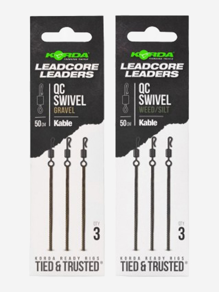 Монтаж готовый Kable Leadcore Leader QC Swivel Gravel KORDA 50см