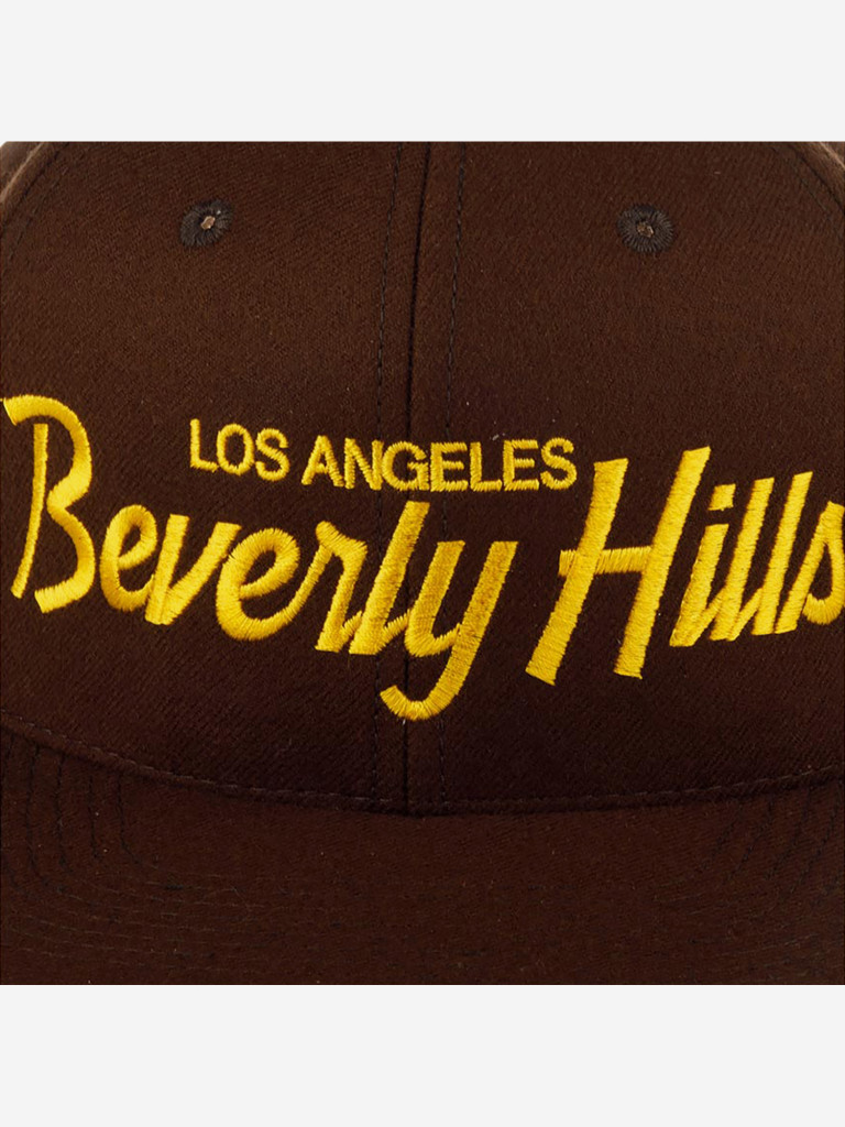 Бейсболка с прямым козырьком HOOD 100-MWL001-CA003-ST Beverly Hills, CA (коричневый)