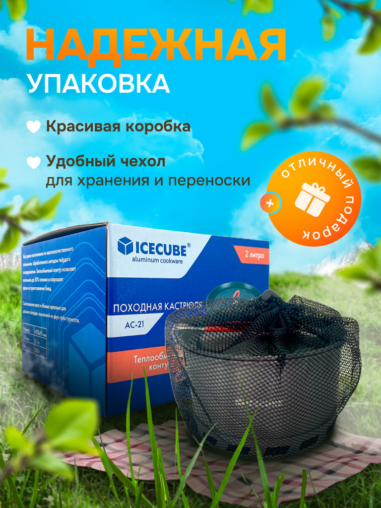Кастрюля походная с теплообменником Ice Cube AC-21, 2.1 л