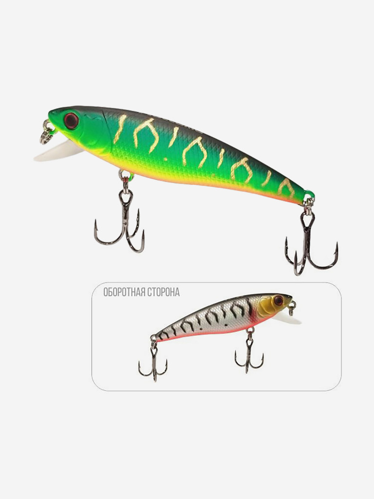 Воблер Mottomo Bang Minnow 65SP 6,3g Silver&Ghost Tiger
