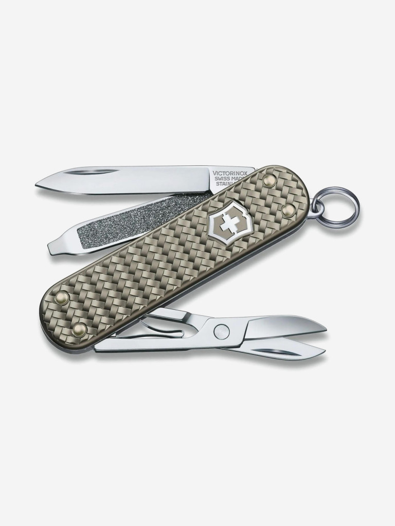 Складной нож Victorinox Classic Precious Alox, функций: 5, 58мм, серый , коробка подарочная, 0.6221.4031g