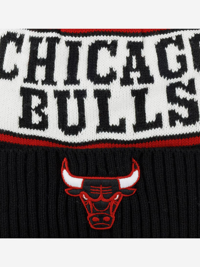 Шапка с помпоном MITCHELL NESS MN1-EU105-WORD-CHIB-BLK Chicago Bulls NBA (черный)