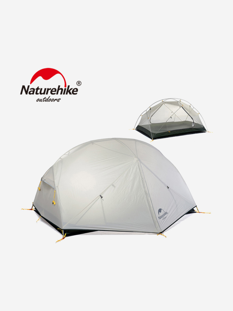 Палатка Naturehike Mongar 2-местная, алюминиевый каркас, сверхлегкая, серая