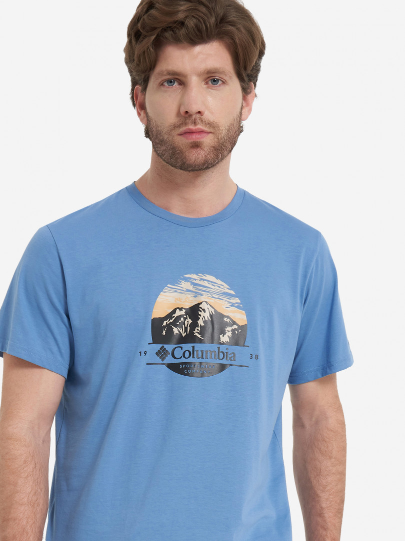 фото Футболка мужская columbia path lake graphic tee ii, голубой