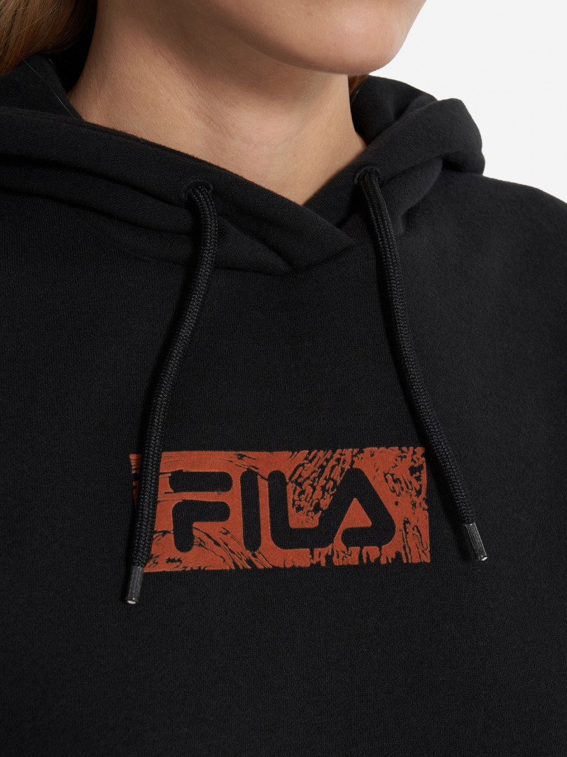 фото Худи женское оверсайз fila, черный