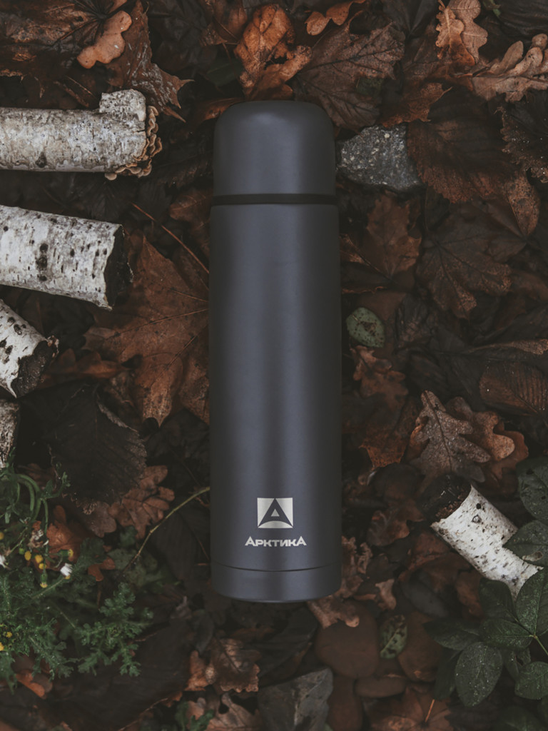 Термос вакуумный Арктика 1 л, графит