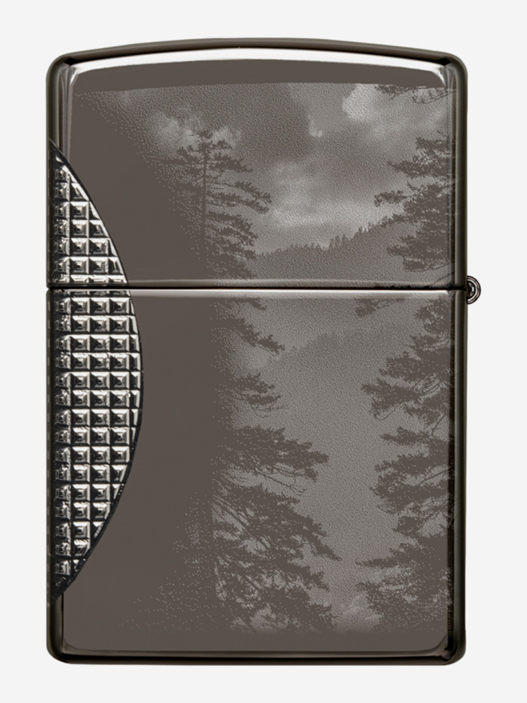 Зажигалка Zippo 49353 Armor Wolf High Polish Black Ice, черная