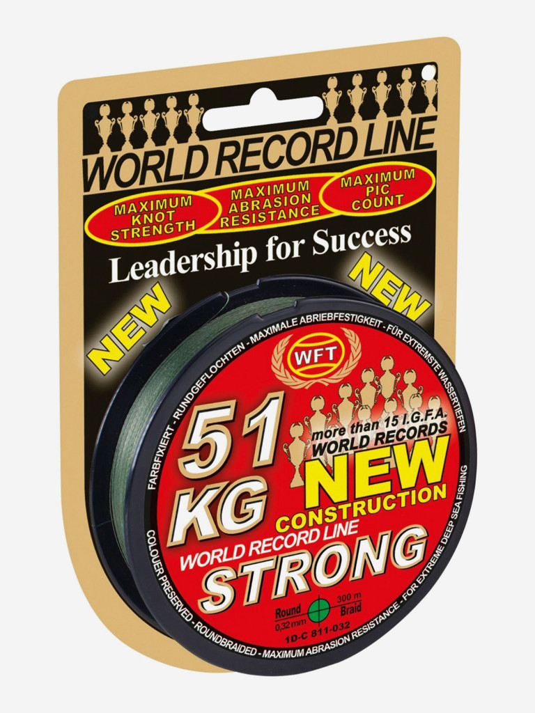 Шнур плетеный WFT KG STRONG зеленый 300/032