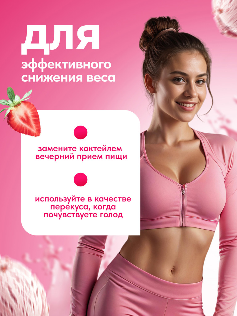 Белковый коктейль для похудения протеиновый, без сахара, 140гр