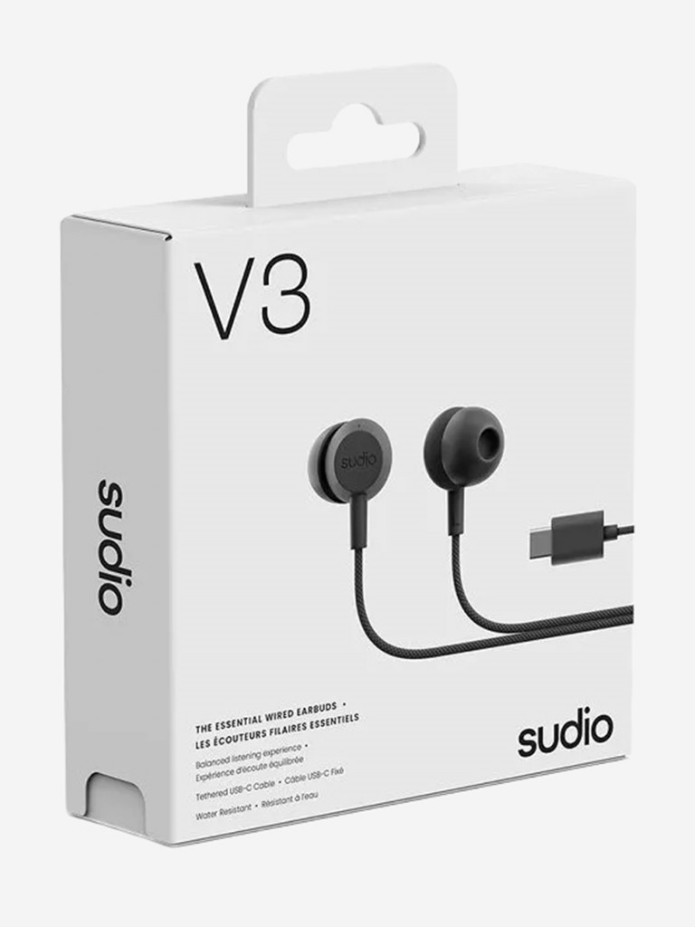 Проводные наушники Sudio V3 Wired Earbuds со встроенным микрофоном, чвет: черный
