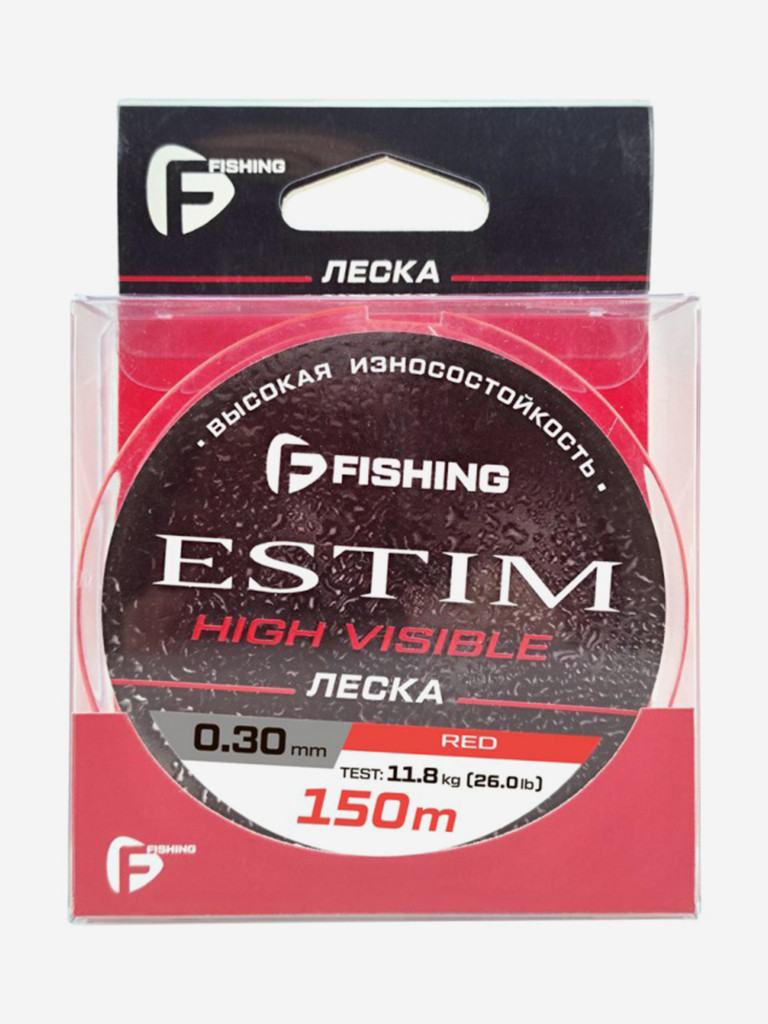 Леска F-FISHING Estim Red 150м 0,30мм 11,8кг/26lb