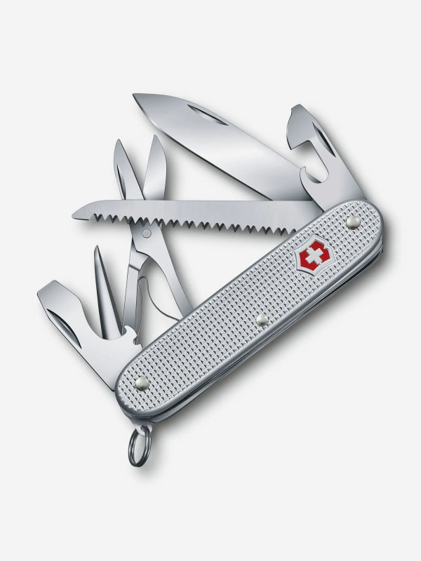 Нож складной Victorinox Farmer X Alox, 93 мм, 10 функций Серебристый цвет — купить за 8653 руб. со скидкой 23 %, отзывы в интернет-магазине Спортмастер