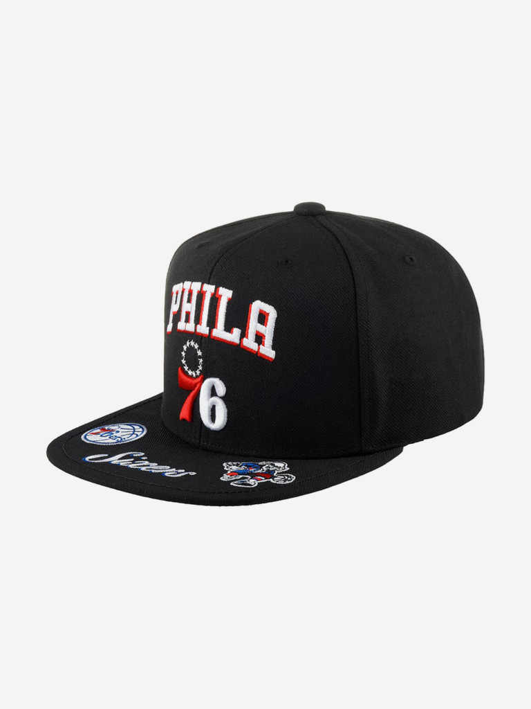 Бейсболка с прямым козырьком MITCHELL NESS HHSS2998-P76YYPPPBLCK Philadelphia 76Ers NBA (черный)