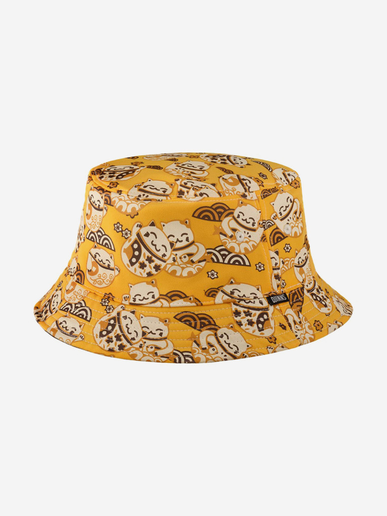 Панама DJINNS Bucket Hat LuckyCat Linen (черный)