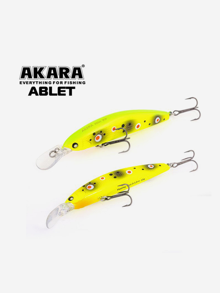 Воблер Akara Ablet 90F минноу плавающий на щуку, судака, окуня 12гр A175