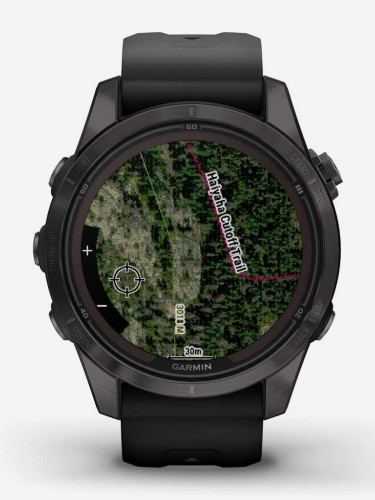 Спортивные часы Garmin FENIX 7S PRO Sapphire Solar титановый угольно-серый DLC с силиконовым ремешком