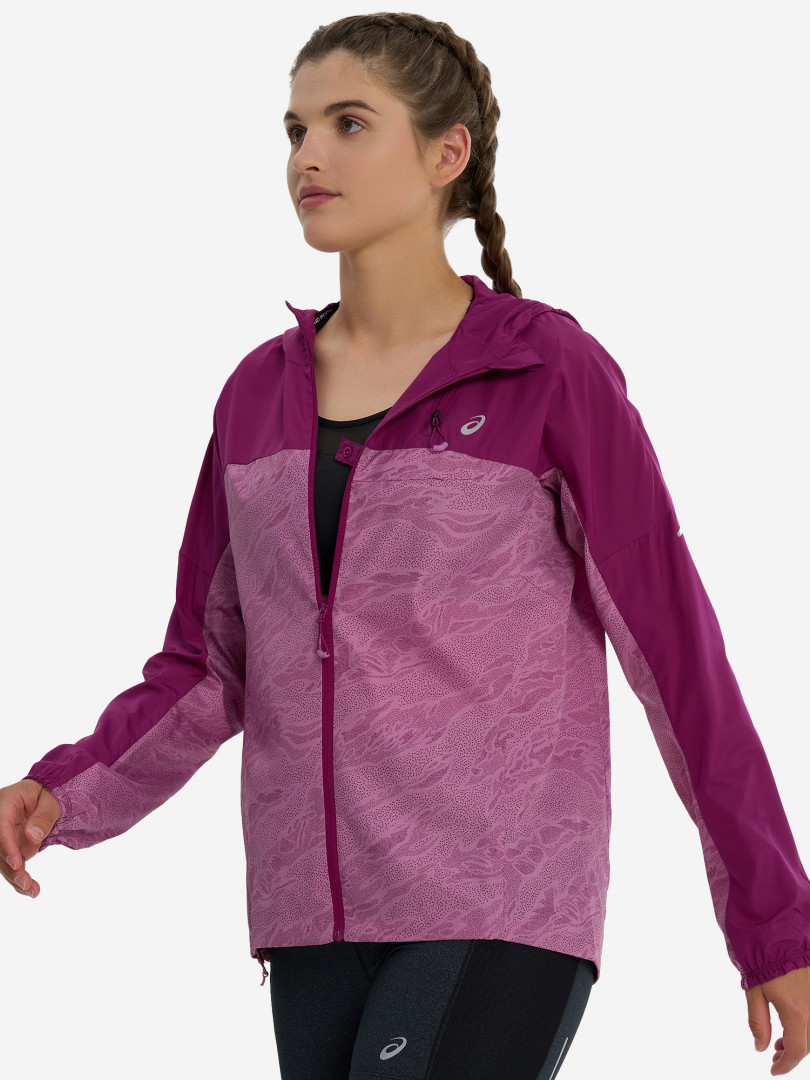 фото Ветровка женская asics fujitrail packable windbreaker, фиолетовый