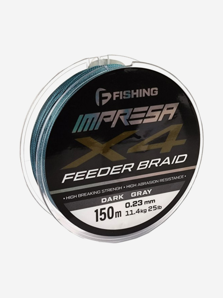 Шнур F-FISHING Impresa Braid PE X4 Feeder 150м Dark Grey 0,23мм 11,4кг/25lb